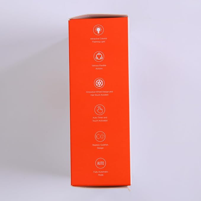 Interactive Cat Toys, Goldfish Automatic Cat Toy Interactive with LED Light for Indoor All Breed Cat, Self Moving Electric Cat Toy USB-C Rechargeable (Red)