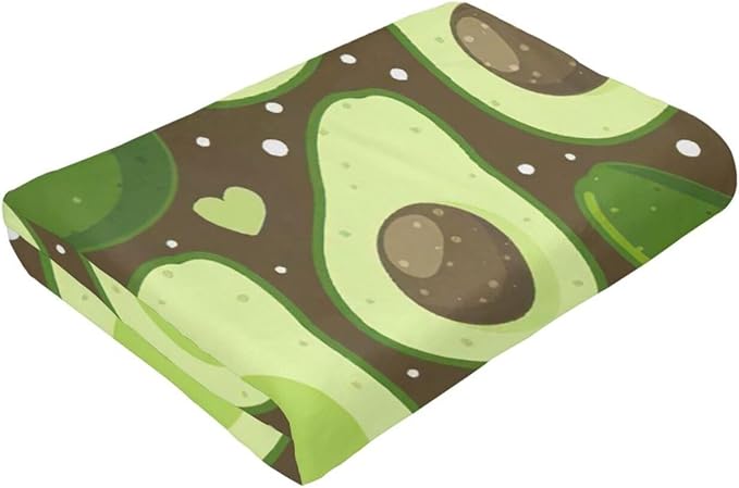 Avocado Merch Cozy Print Flannel Fleece Soft Plush Fuzzy Warm Lightweight Bedding - Avocado Gifts for Women, Men, Girls, Kids - 80"X60"