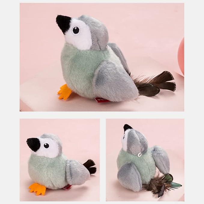 Cat Toys Bird Simulation Cat Toys Cute and Vivid Cat Toy for Cats Play and Exercise Pet Indoor Dancing Playing Toy (White)