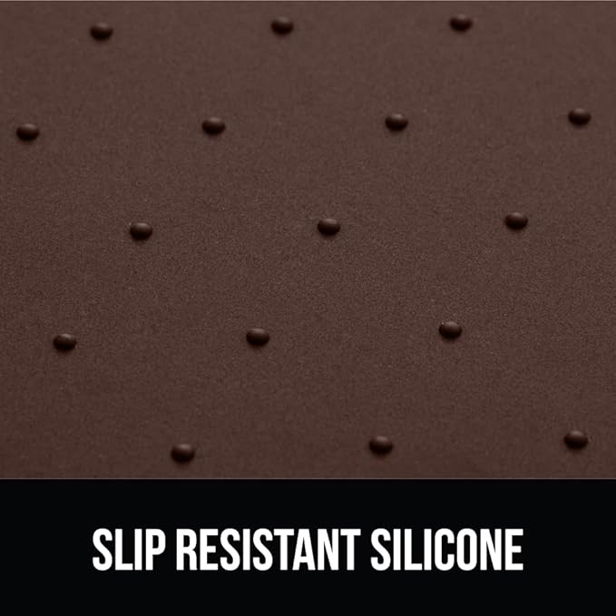 GORILLA GRIP 100% Waterproof Raised Edge BPA Free Silicone Pet Feeding Mat, Dog Cat Food Mats Contain Spills Protects Floors, Placemats for Cats and Dogs Water Bowl, Pets Accessories 32x24 Brown