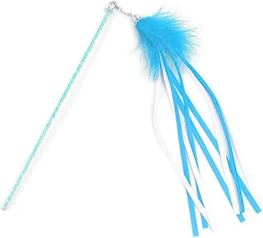 Feather Teaser Cat Toy Interactive Feather Wand Funny Cat Stick with Tassel Bell for Indoor Cat Play