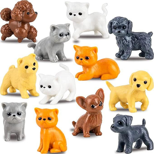 Bulk Toys - Tiny Dogs and Cats for Kids - Small Animals in Bulk - 100 Pcs Little Pet Toys - Tiny Plastic Toys for Kids Prizes - Easter Gifts for Kids