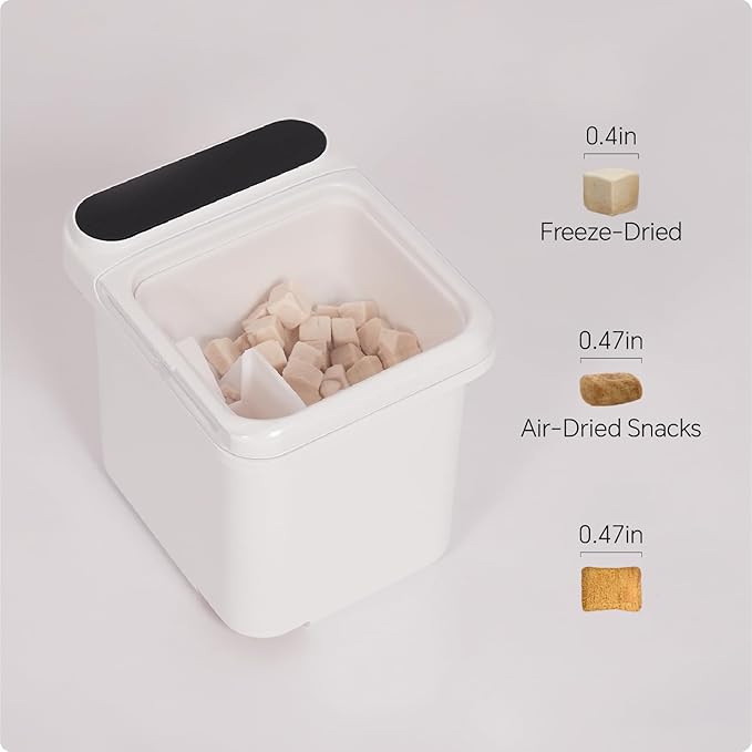 AutoComb Automatic Cat Self Groomer, 360° Surround Self Grooming For Cats, Self Cleaning brush with biomimetic cat tongue brush & smart feeder, White