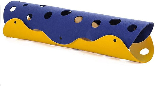 Cat Tunnels, Foldable Pet Tunnel Tube Bed with Holes Cats Toys Random Combinations Cats Play Mat for Interactive Exercise Peekaboo Cat Cave(Blue+Yellow)