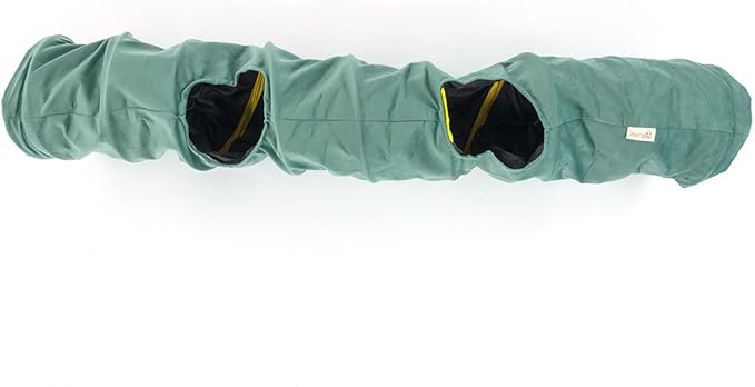 Velvet Fabric - Foldable/Collapsible - 55x8.66 Inches Cat Tunnel (Nile Green)