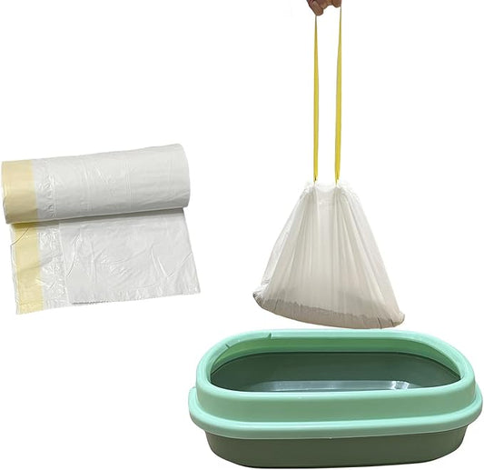 10 Count Extra Big Cat Litter Box Liners Cat Litter Pan liners Drawstring Litter Liner Bags for Litter Box Pet Cat Supplies (36" x 18")