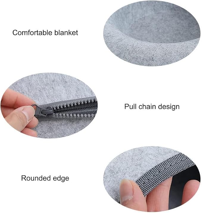 Cat Tunnel Bed, Cat Bed Donut, Cat Toy Hideout Indoor, Cat Condo, Cat Cave, Cats Toys Scratch Resistant Hideout, for All Seasons (light grey-2024, 24 * 24 * 11 inches)