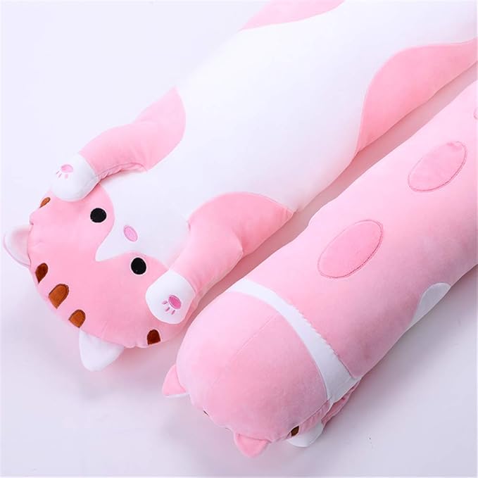 shangman Lovely Plush Cat Cute Cartoon Soft Stuffed Kitten Long Throw Sleeping Pillow Doll Toy Gift for Kids Girlfriend Multiple Size (Pink,70cm/27.5in)