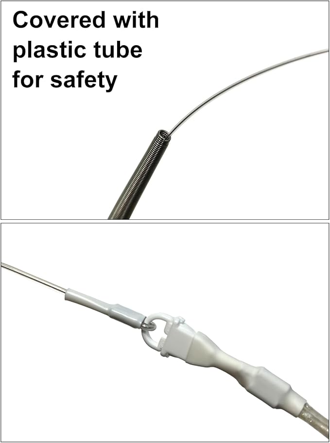 CurioSpring Super Elastic Wire Cat Toy, Effective Spring Grip, White Color Real Wood with 3 Attachments, Durable Cat Teaser Wand, Made in Japan