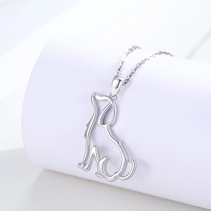 Animal Necklace for Women Girls 925 Sterling Silver Cat/Dog/Monkey/Sloth Pendant Necklace Cute Animal Jewelry Gift for Women Girls