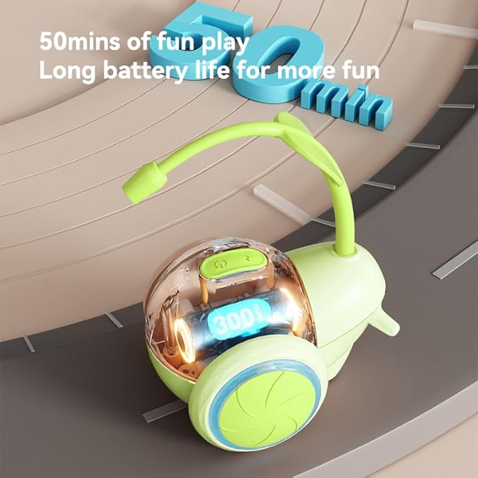 Remote Control Cat Toy with Three-Speed Adjustment,Snail Automatic Cat Toy Moving 4 Directions,Interactive Smart Sensing Cat Toys for Bored Indoor Adult Cats (Green)