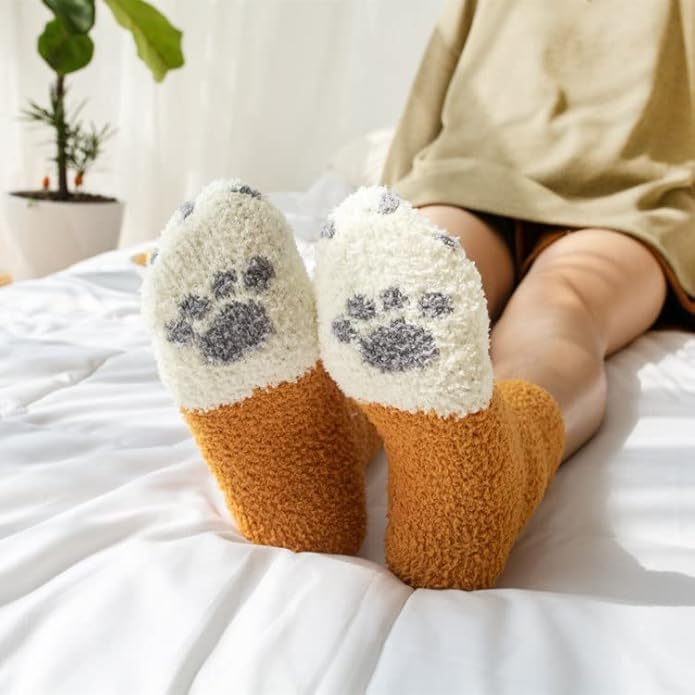 Benefeet Sox Cute Animal Fuzzy Socks for Women Girls Funny 3D Animal Cozy Socks Fluffy Slipper Socks Plush Comfy Soft Socks
