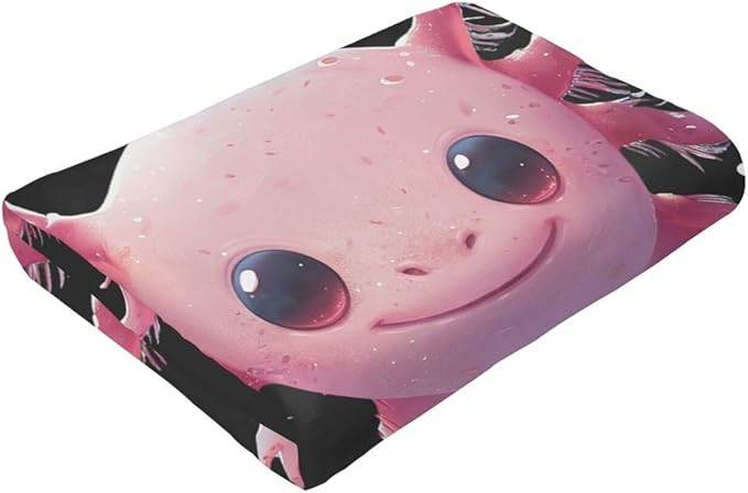 Axolotl Blanket Cute Axolotl Throw Blanket Just A Girls Who Loves Axolotl Decor Stuff Merch Cozy Print Flannel Fleece Soft Plush Fuzzy Warm Lightweight Bedding Gifts for Women Men Kids 50"X40"