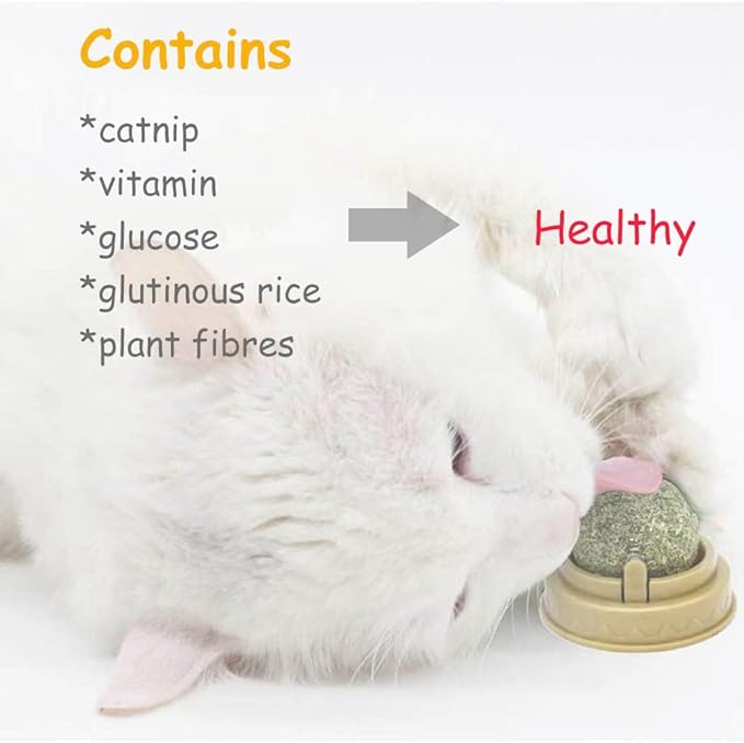 Oncpcare 4 Pack Catnip Balls, Natural Mint Leaf Catnip Balls for Cats Wall Cat Nip Balls Cat Treats Magic Ball for Cat, Kitten, Kitty Playing Chewing