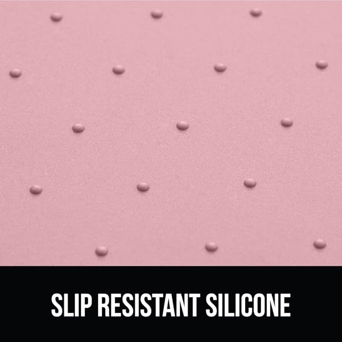 Gorilla Grip 100% Waterproof Raised Edge BPA Free Silicone Pet Feeding Mat, Dog Cat Food Mats Contain Spills Protects Floors, Placemats for Cats and Dogs Water Bowl, Pets Accessories 18.5x11.5 Pink