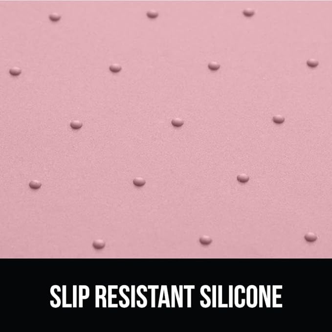 GORILLA GRIP 100% Waterproof Raised Edge BPA Free Silicone Pet Feeding Mat, Dog Cat Food Mats Contain Spills Protects Floors, Placemats for Cats and Dogs Water Bowl, Pets Accessories 23x15 Pink