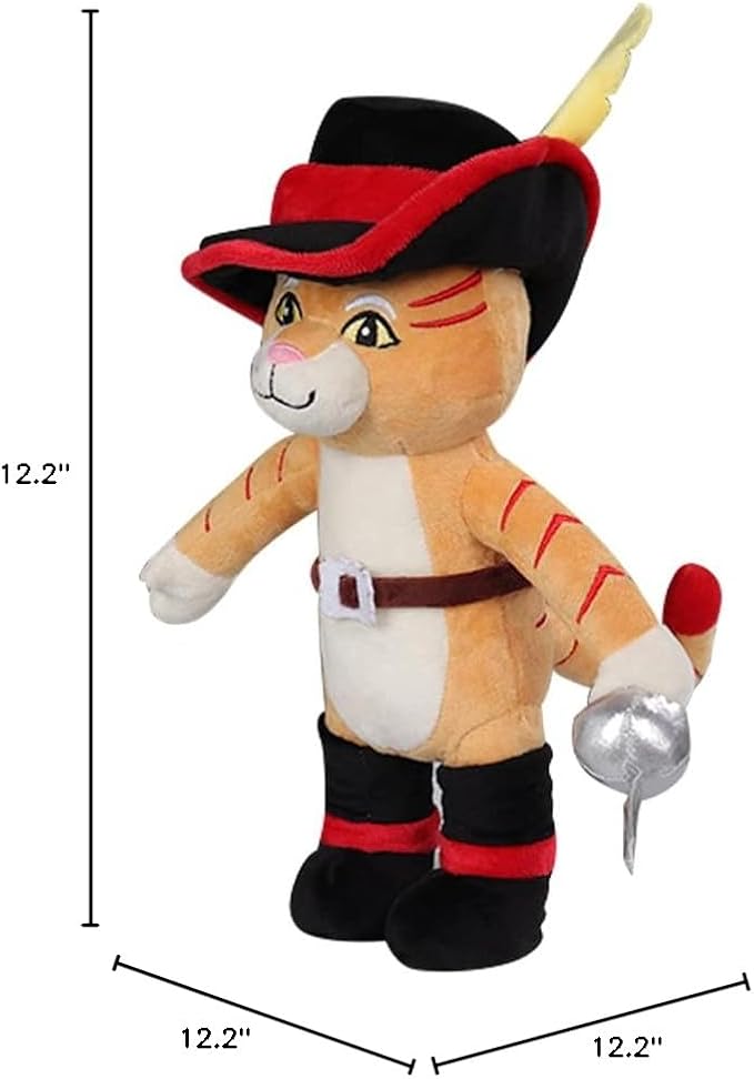 Feeriay Puss Plush Toy 12.2 in Cat Stuffed Animal Plushie Doll Puss Figure Pillow for Kids Gifts