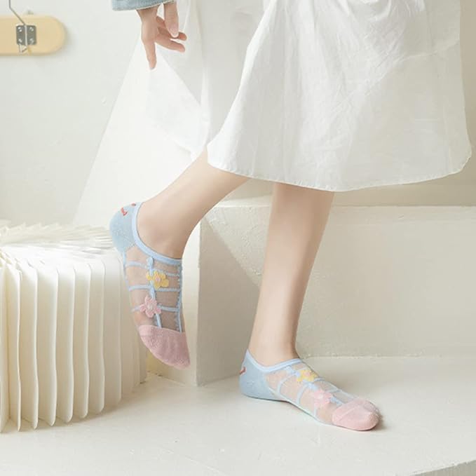 Benefeet Sox Sheer No Show Socks Women Girls Cute Thin Mesh Low Cut Liner Socks for Loafers Boat Shoes