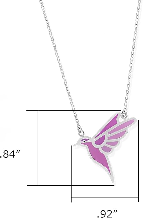 Boma Jewelry Sterling Silver Purple Resin Bird Necklace, 18 Inches
