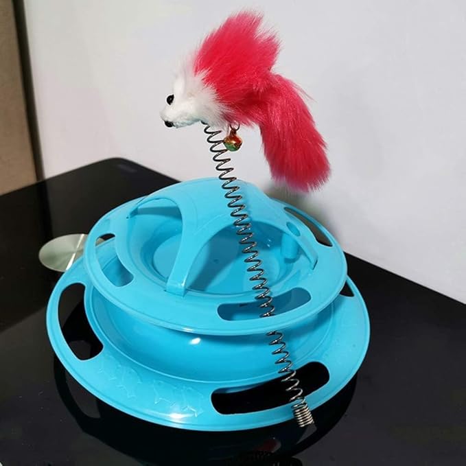 Pet Cat Kitten Teaser Spring Mouse Interactive Turntable Replacement Random Color