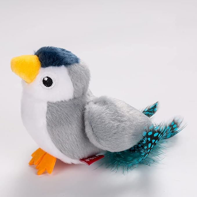 Cat Toys Bird Simulation Cat Toys Cute and Vivid Cat Toy for Cats Play and Exercise Pet Indoor Dancing Playing Toy (Gray)