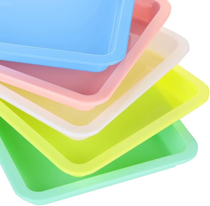 5 Pcs Plastic Kitten Litter Boxes Small Bunny Litter Box Open Cat Litter Box Pet Kitty Litter Pan Portable Cat Waste Tray for Indoor Cats