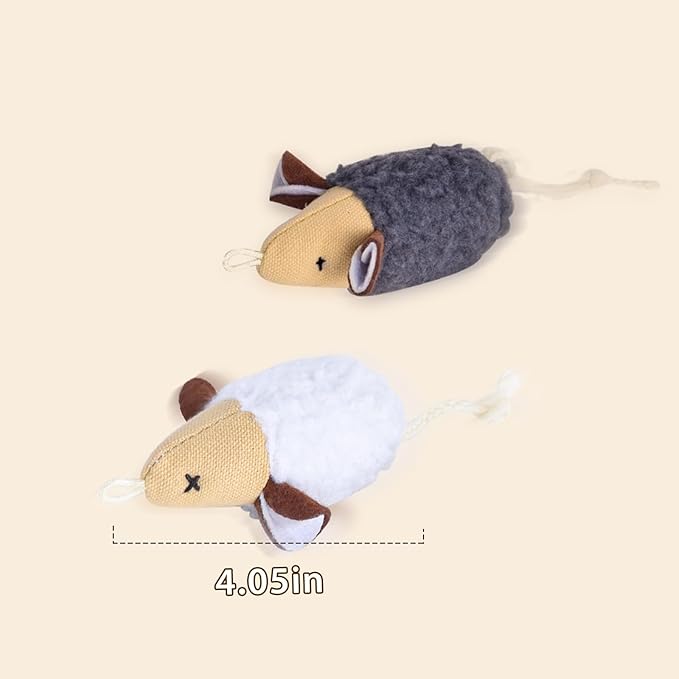 ORSDA Cat Toys, Cat Mouse Toy for Indoor Cats, Replacement Cat Teaser Toys, Interative Cat Toy for Cats with Bell, Cat Feather Toy for Cats to Chase and Exercise