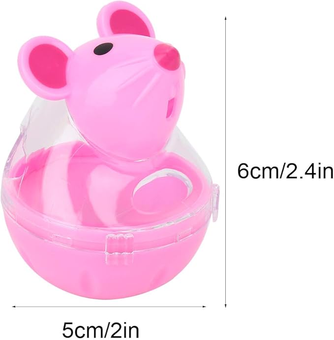 Cat Treat Dispenser Toy, Small Cat Food Balls Slow Feeder, Mice Tumbler Design Cat Food Toy Cat Enrichment Toys for Pet Interactive Training and Food Dispensing (Pink)