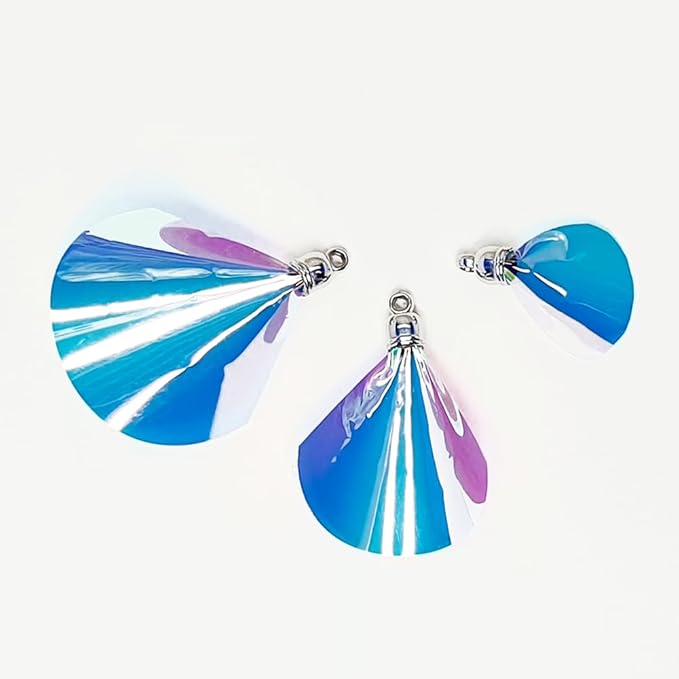 ABIBISGOMULSANG Cat Toy Clam Shaped Plyester Film Cat Play Exercise 3 picese Set, Large, middle, small, shining blue