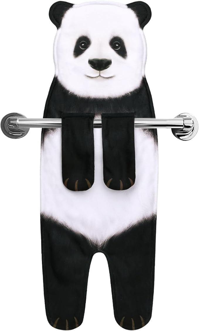 Funny Panda Gifts for Women Men Boys Girls- Cute Panda Hand Towel for Bathroom Kitchen- Unique Housewarming Mothers Valentines Birthday Gag Christmas Gifts for Women Mom Animal Lovers