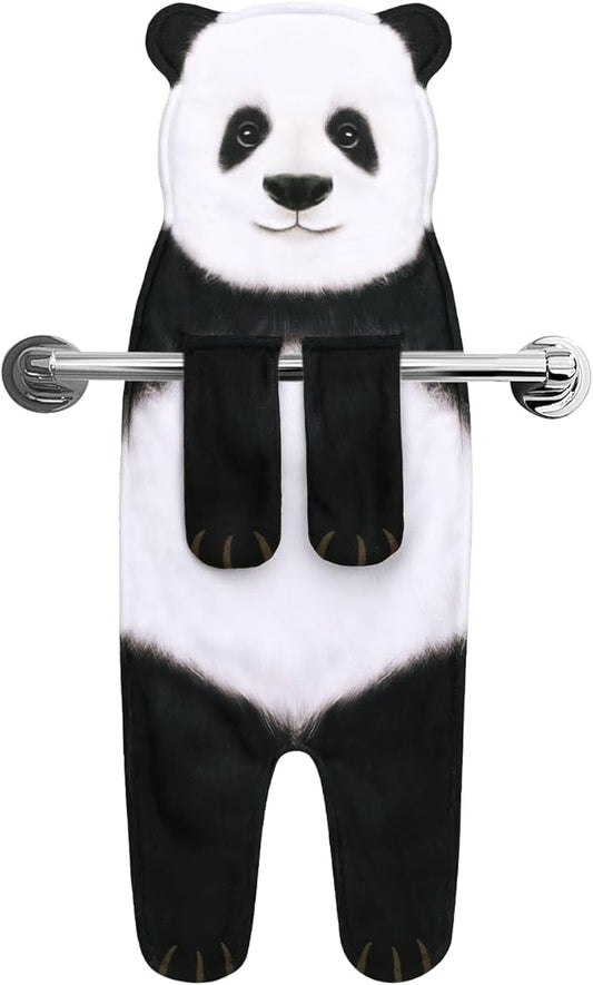 Funny Panda Gifts for Women Men Boys Girls- Cute Panda Hand Towel for Bathroom Kitchen- Unique Housewarming Mothers Valentines Birthday Gag Christmas Gifts for Women Mom Animal Lovers
