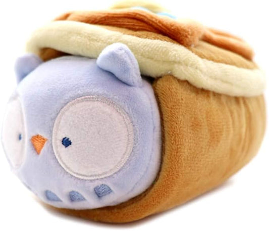Anirollz Stuffed Animal Plush Toy - Official Roll Blanket Outfitz Doll |Soft, Squishy, Warm, Cute, Comfort, Safe| Blueberry Pancake Pillow with Owl - Birthday Decorations Gift 6" Owlyroll