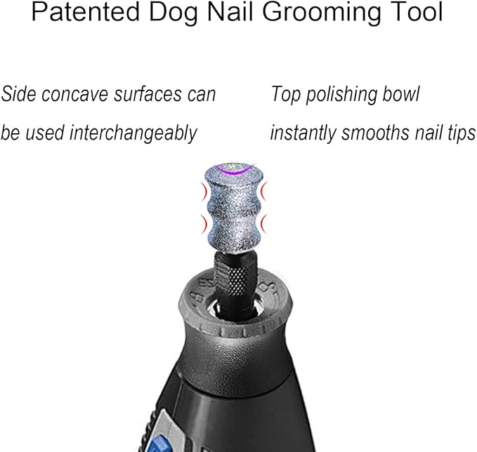 Dog Nail Grinder Attachment for Dremel - 1/8” Diamond Rotary Nail Grinder Bits for Large Medium Dogs Nail Care - Gift Set