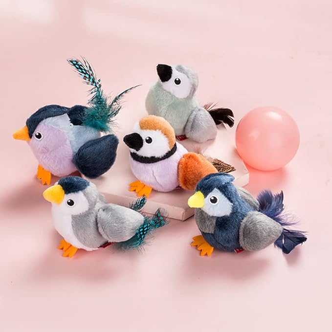 Cat Toys Bird Simulation Cat Toys Cute and Vivid Cat Toy for Cats Play and Exercise Pet Indoor Dancing Playing Toy (Brown)
