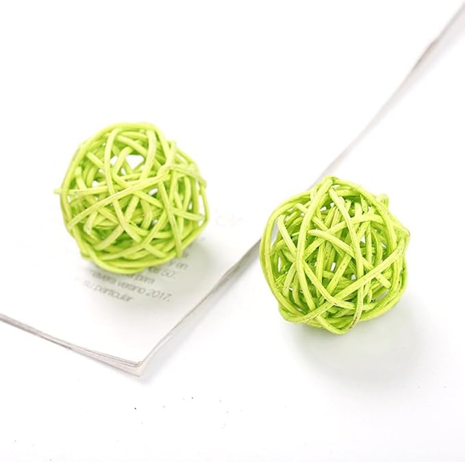 10 Pcs Funny Kitten Cat Playing Candy Color Rattan Ball Pet Supplies - Random Color Cat Balls Cat Tunnels for Indoor Cats, Cat Toys for Indoor Cats