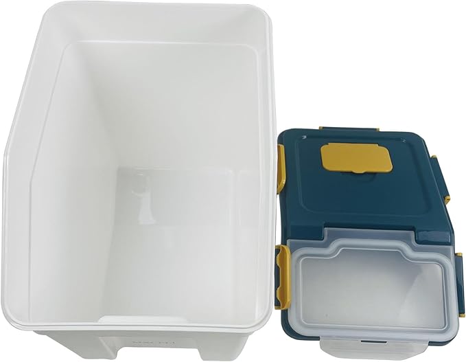 Large Airtight Dog Food Storage Container With spoon and Measuring Cup, 15~30LB Pet Food Storage Container Bin,for Rice/Grain/Pet Food/Flour(Blue)