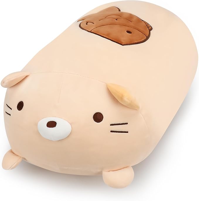 24" Giant Cute Kitten Plush Squishy Pillow Toy, Soft Cat Stuffed Animals, Big Kitty Pet Cushion Plushies Gift for Kids Girls Boys, Birthday