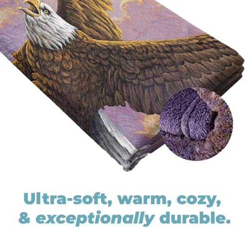 Dawhud Direct Fleece Throw Blanket - 75x90-Inch Flying Eagle Plush Blanket for Kids and Adults - Soft and Cozy for Bed, Couch, or Travel - Thoughtful Gifts Animal Lovers