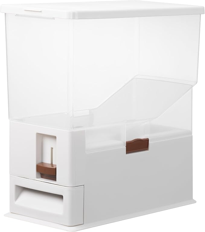 Navaris Pet Food Container - Dry Food Storage for Cats and Dogs or Other Pets - Durable Transparent Design with Portion Control - Large 14.8QT (14L) Capacity