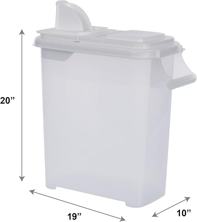 Buddeez Pet Food Storage Solution (Set of 3) - 32QT, 4QT & 2QT BPA-Free Containers with Scoop & Pour Spout for Dry Food, Treats, Chews, Made in USA.