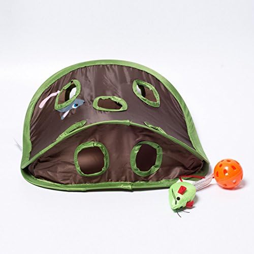 Creation Core Interactive Cat Toy Hide & Seek Game Pop-up Collapsible Puzzle Exercise Toy 9 Holes Mouse Hunt with Bell