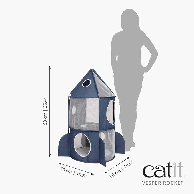 Catit Vesper Rocket Cat Tower, Blue, 42001
