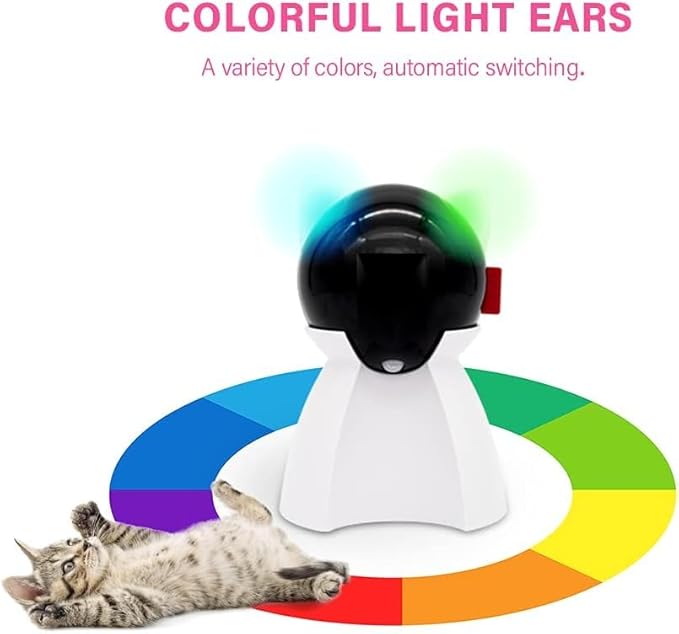 Cat Toy Interactive Automatic, Motion Activated Laser Toy for Indoor Cats/Dogs/Kitten/Kitty, USB Rechargeable, Auto On/Off, Fast and Slow Random Pattern, Silent Pet Laser Pointer Toy (P08)