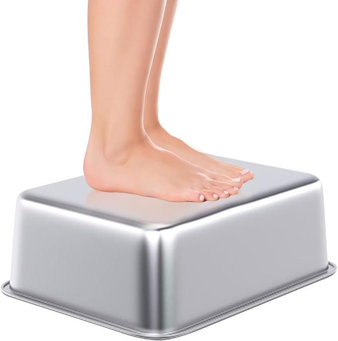 2Pcs Stainless Steel Cat Litter Box, Metal Kitty Litter Box with High Sides, Rust Proof Litter Tray Pan, Pet Toilet for Kitten Rabbit, Non Stick Non Odor, Easy to Clean, 17.5 x 13.5 x 6 in