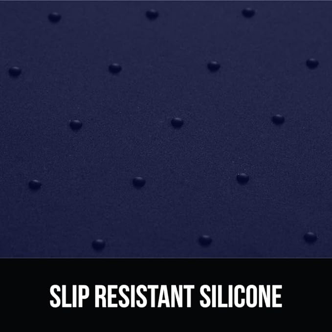 GORILLA GRIP 100% Waterproof Raised Edge BPA Free Silicone Pet Feeding Mat, Dog Cat Food Mats Contain Spills Protects Floors, Placemats for Cats and Dogs Water Bowl, Pets Accessories 16x10, Navy