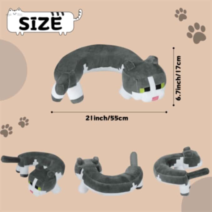 Cat Neck Pillow,Game Plush Toys,Cat Travel Pillow,Cat Stuffed Plush Doll for Fans Kids Christmas Birthday Gift