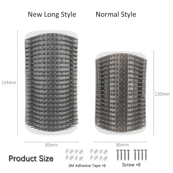 2 Pcs Upgraded Cat Self Groomer with Catnip, Corner Brush Massager for Indoor Cats, Wall Scratcher for Large & Thick-Haired Felines