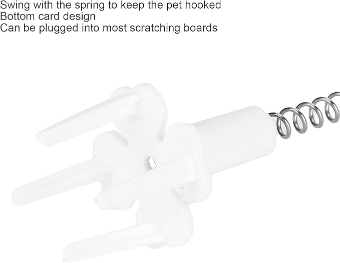 GLOGLOW Cat Teaser Wand, Metal Wire Spring Cat Toy Plush Teaser Interactive Toy for Indoor Cats Kitty Exercise and Play(Black) Mice & Animal Toys