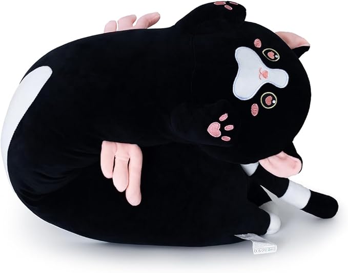 Cat Long Plush Long Giant Pink Cat Pillow Plush, Long Kitten Body Pillow Cute Cat Stuffed Animals for Kids Girlfriend(70cm/27.5inch)