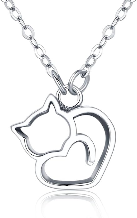 925 Sterling Silver Dog Paw Cat Panda Necklace for Women Cute Dainty Animal Pendant Necklace Gifts for Cat Mom Animals Lover…